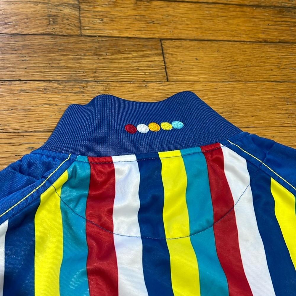 COOGI Blue Multi-Color Striped Bomber Jacket - Picture 12 of 16